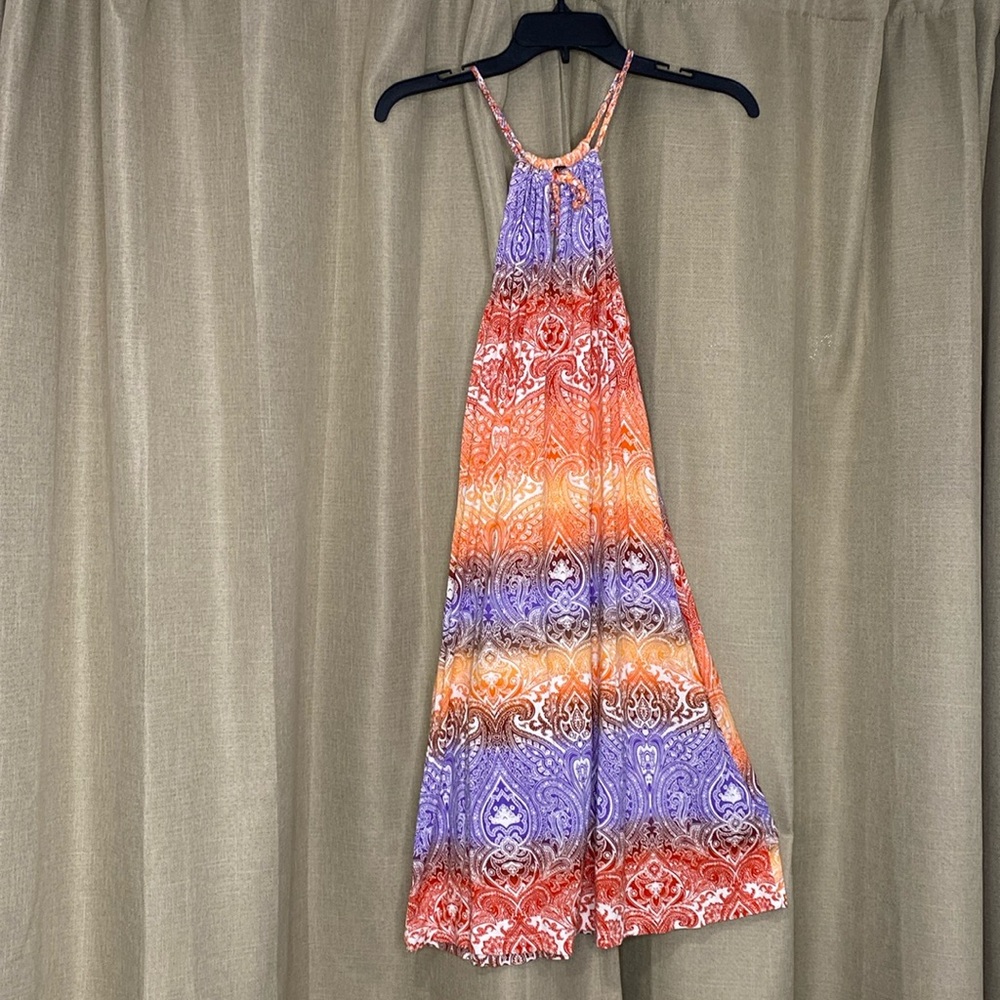 Lascana for Venus multi colored tie neck dress